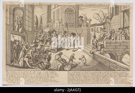 „Einst Grausamkeit in Paris, 2. September 1792“. Szene aus der Französischen Revolution: 'Einst Grausamkeit in Paris am 2. September 1792'. Unbekannt Stockfoto