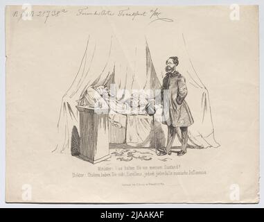 Minister und Doktor (Karikatur zu Johann Gustav Heckscher, Justizminister der Provisorischen Zentralmacht und Heinrich Simon, Abgeordneter der Frankfurter Nationalversammlung 1848). Carl Knatz, Drucker Stockfoto