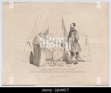 Minister und Doktor (Karikatur zu Johann Gustav Heckscher, Justizminister der Provisorischen Zentralmacht und Heinrich Simon, Abgeordneter der Frankfurter Nationalversammlung 1848). Carl Knatz, Drucker Stockfoto