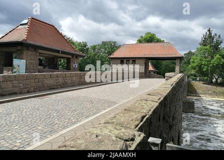 Leipziger Innenstadt und Westvorstadt, Palmengartenwehr und Clara-Zetkin-Park. Stockfoto