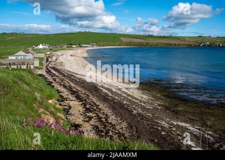 Scapa Bay, mit Blick auf Scapa Flow, Orkney Islands, Schottland Stockfoto
