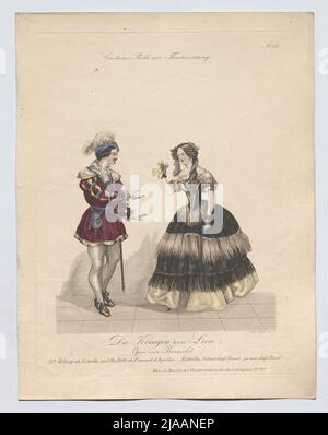 'Die Königin von Leon' von Boisselot (Kostümbild Nr. 111 zur Theaterzeitung). Andreas Geiger (1765-1856), Kupferstecher Stockfoto