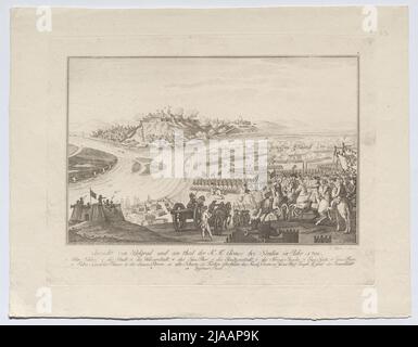 Aus der Serie 'Kampagne in die Türkei April 1788 bis Ende 1790': Blick auf Belgrad und die österreichische Armee bei Semlin. Fraglich: J. Markin, Kupferstecher, fraglich: Quirin Mark (1753-1811), Kupferstecher, fraglich: Mansfeld , fraglich: Carl Schütz (1745-1800), Stockfoto