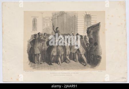 'Die Studenten vor der Ständehause in Wien, 13. März 1848.'. Franz Kollarz (Kolář) (1825-1894), Lithograph, Johann Rauh (1803-1863), Drucker, Leopold Theodor Neumann (1804-1876), Verleger Stockfoto