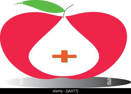 Apfel für Ihre Gesundheit. Health Vector-Logo. Premium-Qualität Stock Vektor