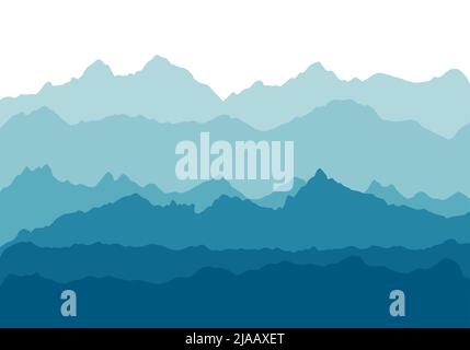 Berge blauer Hintergrund. Vektorgrafik Stock Vektor