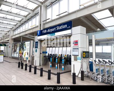 Vancouver, Kanada - Januar 15,2022: YVR-Airport Station am Vancouver International Airport (YVR) Stockfoto