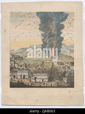 Die Explosion des Pulvermagazins auf der Linie Nussdorf am 26. Juni 1779. Unbekannt Stockfoto