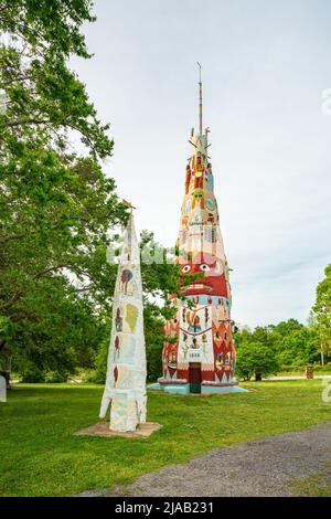 Totem Pole Park von Ed Galloway, Rogers County, Oklahoma, USA Stockfoto