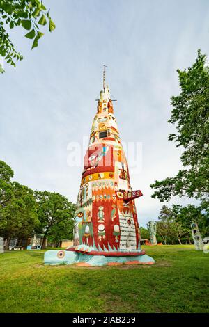 Totem Pole Park von Ed Galloway, Rogers County, Oklahoma, USA Stockfoto