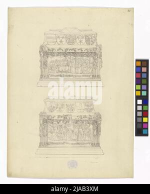 Ref.: 'Der Stephansdom in Wien'. St. Stephan, Grabherr Friedrich III. Georg Christoph (Christian) Wilder (1797-1855), Schublade Stockfoto