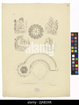 Ref.: 'Der Stephansdom in Wien'. St. Stephan, Kanzel, Projektion und Details. Georg Christoph (Christian) Wilder (1797-1855), Schublade Stockfoto