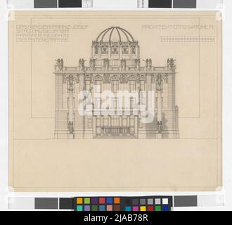 Kaiser Franz Josef-Stadtmuseum, großes Projekt, zweite Variante, Fassade nach Lothringen. Otto Wagner (1841-1918), Künstler Stockfoto