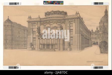 Kaiser Franz Josef-Stadtmuseum, großes Projekt, zweite Variante, Ansicht. Otto Wagner (1841-1918), Architekt Stockfoto