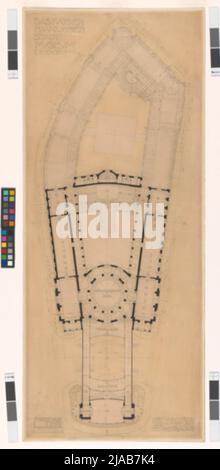 Kaiser Franz Josef-Stadtmuseum, großes Projekt, Grundriß 1.. Otto Wagner (1841-1918), Architekt Stockfoto