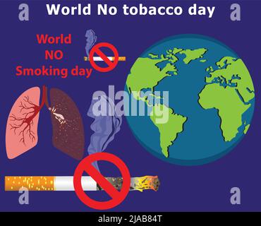 Vektor-Illustration zum Thema No Smoking Day. Weltnichtrauchertag. Kreative Design-Idee für Poster, Banner Vektor-Kunst Stock Vektor