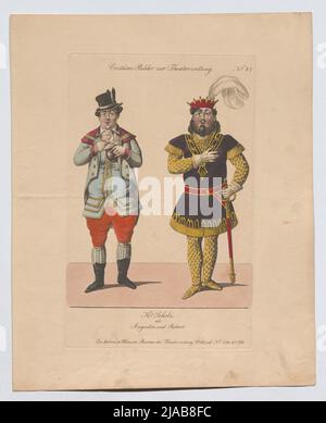 Herr Scholz als Augustin und Robert (Kostümbild Nr. 37 für die Theaterzeitung). Unbekannt Stockfoto