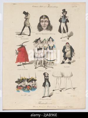 Theaterskizzen (Kostümbild Nr. 89 zur Theaterzeitung). Andreas Geiger (1765-1856), Kupferstecher Stockfoto