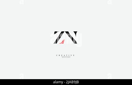 Buchstabenbuchstaben Initialen Monogramm-Logo ZN NZ N Stock Vektor