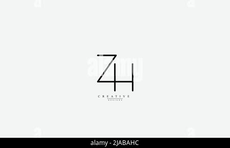 Buchstabenbuchstaben Initialen Monogramm-Logo ZH HZ Z H Stock Vektor