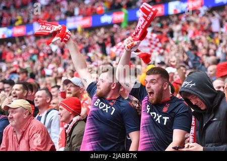 LONDON, GROSSBRITANNIEN. MAI 29. während des Play-Off Finales der Sky Bet Championship zwischen Huddersfield Town und Nottingham Forest im Wembley Stadium, London, am Sonntag, 29.. Mai 2022. (Kredit: Jon Hobley | MI News) Kredit: MI Nachrichten & Sport /Alamy Live News Stockfoto