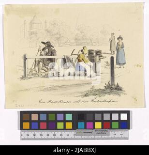 Wiener Scenen aus dem gemeinsamen Leben ':' Ein ruhender Bindemittel und ein Brotverkäufer '. Tranquillo Maria Laurentio Mollo (1767-1837), Verlag, Sigmund von Perger (1778-1841), Schublade Stockfoto