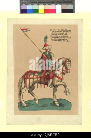 Türkische Militärführer und Soldaten aus der Zeit der Belagerung von Wien 1529: Sipahi-Offizier. Albert von Camesina (1806-1881), Lithograph, nach: Hans Guldenmund (T), Holzfäller, nach: Niclas Stör, Schublade Stockfoto