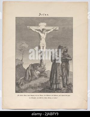 „Jesus.“ (Am Kreuz) (aus der Serie 'Trost für 1849'). Johann Heinrich Schulz, Verleger Stockfoto