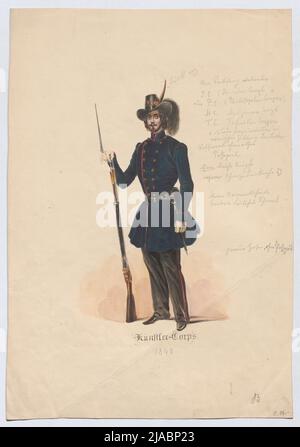 1848 Mitglied des Künstlercorps der akademischen Legion. Unbekannt Stockfoto