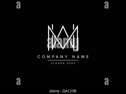 Kreatives Logo mit minimaler Linienkunst, MW-Monogramm-Logo Stock Vektor