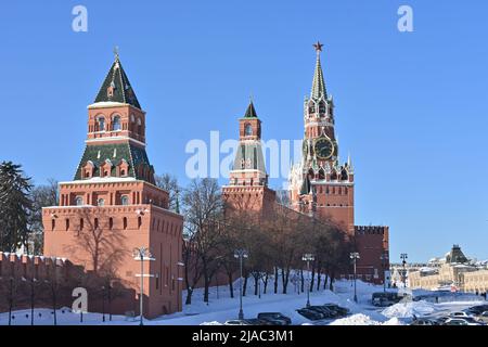 Moskau, Kreml. Der Moskauer Kreml, das kulturelle und administrative Zentrum der Russischen Föderation. Stockfoto