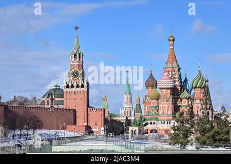 Moskau, Kreml. Der Moskauer Kreml, das kulturelle und administrative Zentrum der Russischen Föderation. Stockfoto