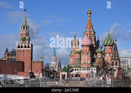 Moskau, Kreml. Der Moskauer Kreml, das kulturelle und administrative Zentrum der Russischen Föderation. Stockfoto