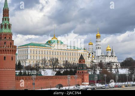 Moskau, Kreml. Der Moskauer Kreml, das kulturelle und administrative Zentrum der Russischen Föderation. Stockfoto