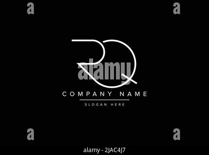 Kreatives Logo mit minimaler Linienkunst, RQ-Monogramm Stock Vektor