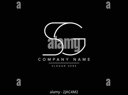 Kreatives Logo mit minimaler Linienkunst, SG-Monogramm-Logo Stock Vektor