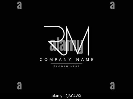 Kreatives Logo mit minimaler Linienkunst, RM-Monogramm Stock Vektor
