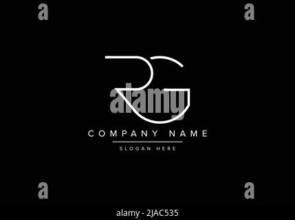 Kreatives Logo mit minimaler Linienkunst, RG-Monogramm-Logo Stock Vektor