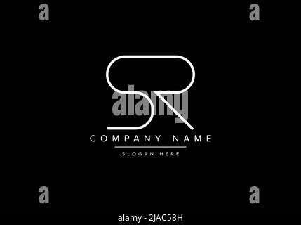 Kreatives Logo mit minimaler Linienkunst, Logo mit SR-Monogramm Stock Vektor