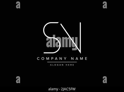 Kreatives Minimal Line Art Icon Logo, SN Monogramm Logo Stock Vektor