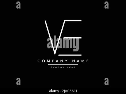 Kreatives Logo mit minimaler Linienkunst, VE-Monogramm-Logo Stock Vektor