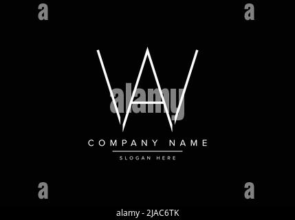 Kreatives Logo mit minimaler Linienkunst, WA-Monogramm-Logo Stock Vektor