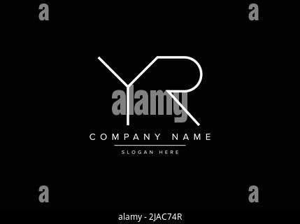 Kreatives Logo mit minimaler Linienkunst, Logo mit Monogramm YR Stock Vektor