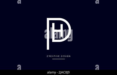 Buchstabenbuchstaben PH, HP, P oder H Symbol Logo Monogramm Stock Vektor