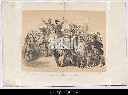 „Ausschluss der Verfassung am 15. März 1848.“ Franz Kollarz (Kolář) (1825-1894), Lithograph, Johann Rauh (1803-1863), Drucker Stockfoto