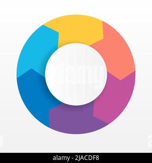 Modernes Infografik-Diagramm in sechs Schritten Stock Vektor