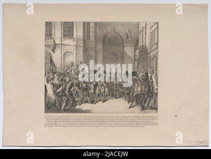 Die Nationalgarde verteidigt die Hofburg gegen das Eindringen des Proletariats am 31. Oktober 1848. Friedrich Berndt, Lithograph, Vinzenz Katzler (1823-1882), Lithograph, Ludwig Christian Förster (1797-1863), Drucker Stockfoto