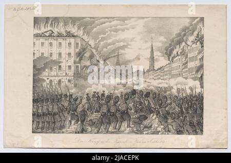 'Der Kampf in der Jägerzeile in Wien, am 28. Oktober 1848.'. Unbekannt Stockfoto