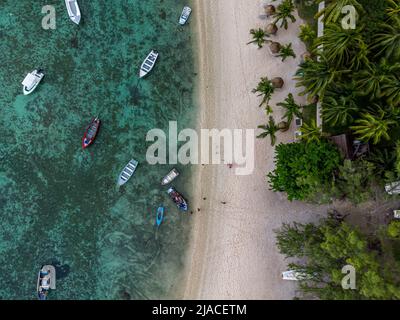 Tropischer Sandstrand, Le Morne, Mauritius Stockfoto