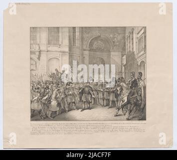 Die Nationalgarde verteidigt die Hofburg gegen das Eindringen des Proletariats am 31. Oktober 1848. Friedrich Berndt, Lithograph, Vinzenz Katzler (1823-1882), Lithograph, Ludwig Christian Förster (1797-1863), Drucker Stockfoto